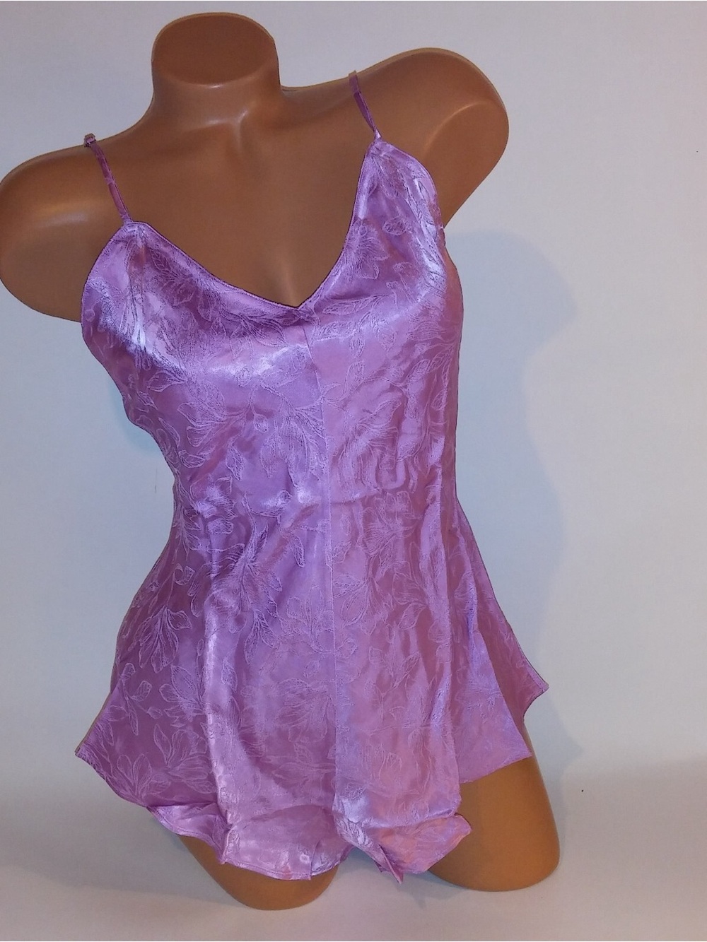 Victoria Secret Lilac Satin Open-Back Babydoll Slip Romper - Picture 2 of 4
